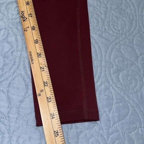 Miss Adola Leggings Womens Size 10 Maroon Red Crisscross Waist Pockets - Picture 7 of 9